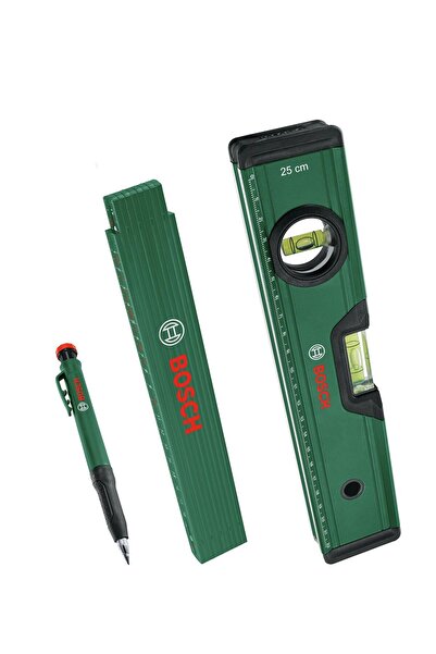 Bosch İşaretleme Seti (Su Terazisi-Katlanır Metre-Kalem) 1600A02W7S
