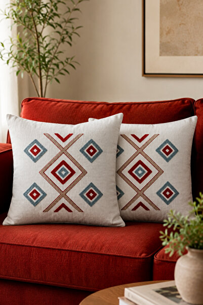 Decomia Home Modern Tufting Punch Embroidered Linen Blend Throw Pillow Cover ...