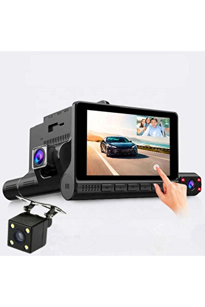 Vivendo Camera auto DVR, 3 camere, video Full HD 1080 x 1920, Ecran tactil
