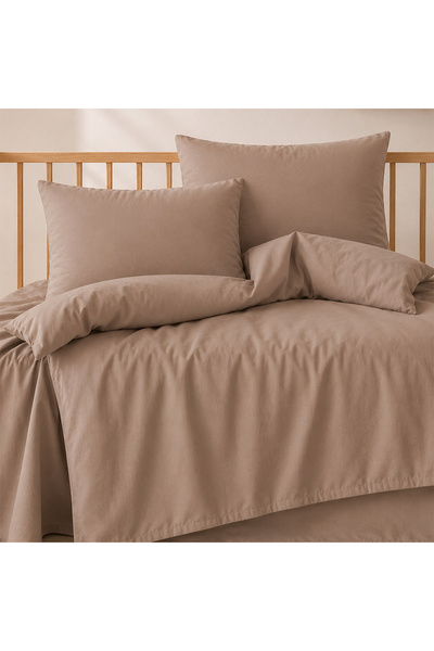 liefhome طقم غطاء لحاف أطفال معتمد مصنوع من القطن بنسبة 100% مقاس 100x150 - كاكي |   63 خيوط منسوجة |   شحن بالصندوق