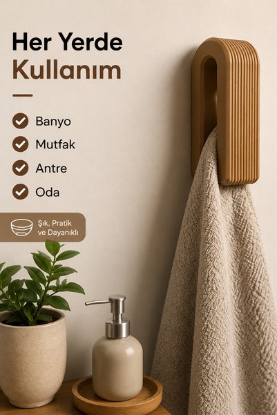İBERİALHOME Otomatik Kilit Mekanizmalı Banyo Ve Duvar Askısı | Delmeden Monta...