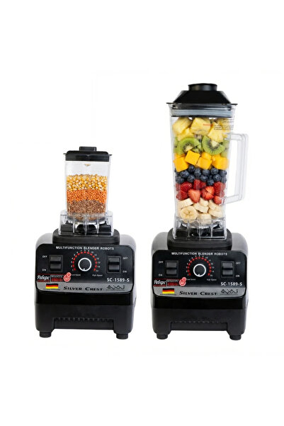 Silver Crest Heavy Duty Blender 4500W with 2L Jar, Spice Grinder Cup and Stai...