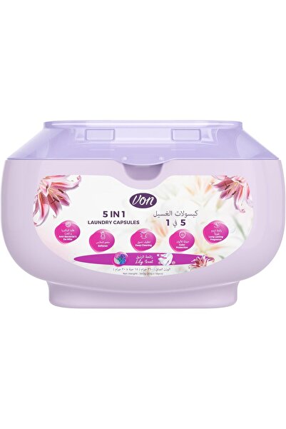 VON 5-in-1 Laundry Capsules Fabric Softener - Lily Scent Freshness (18 Capsules)