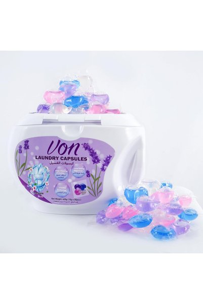 VON 4-in-1 Laundry Capsules Fabric Softener - Lavender Scent Laundry Detergent Pods (35 Capsules)