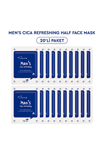 Mjcare Men's Cica Refreshing Mask 20'li - Erkeklere Özel Canlandırıcı Yarım Yüz Maskesi