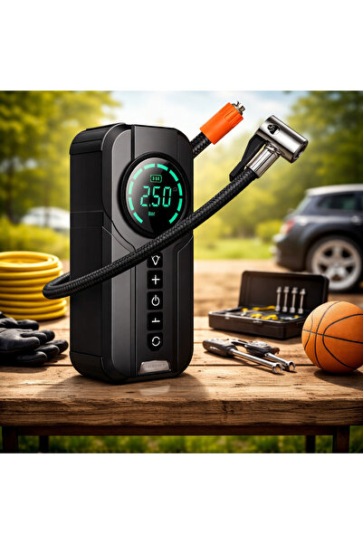 Vivendo Compresor auto multifunctional 5 in 1 cu pornire urgenta, afisaj digi...