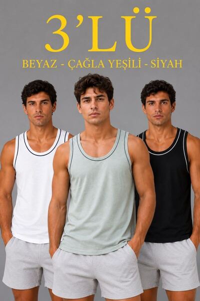 VELİZADE Men's Comfort Model Slim Fit Sleeveless Anti-Sweat Combed Cotton Fab...