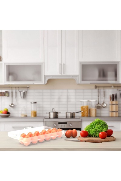 Z Store Suport transparent din plastic pentru 12 ouă, 28x10.2x7.2cm
