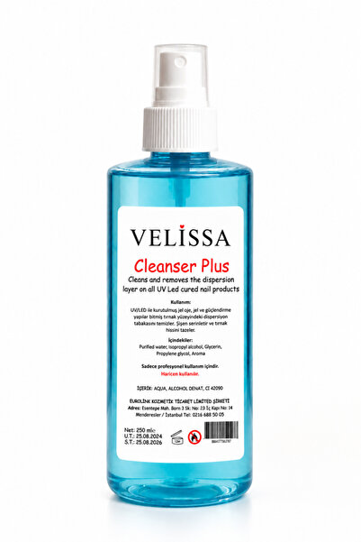 velissa Kalıcı Oje Protez Tırnak Yapışkanlık Temizleme Spreyi Cleanser 250ml