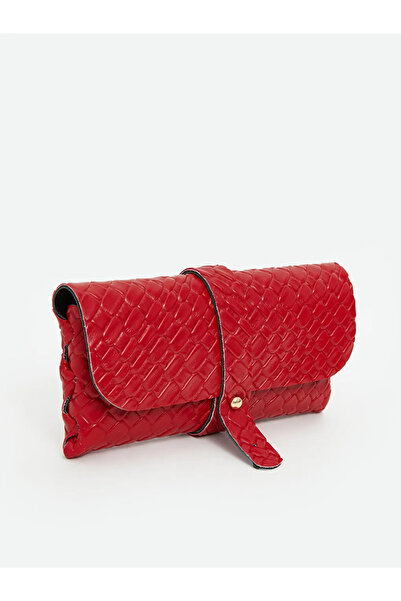 LC Waikiki Red Leather Look Crocodile Patterned Women's Wallet