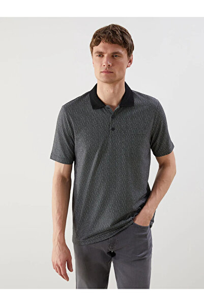 LC Waikiki Black Polo Neck Mercerized Look Men's T-Shirt