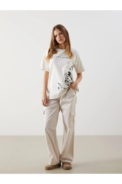 LC Waikiki Beige Standard Fit Gabardine Women's Cargo Pants