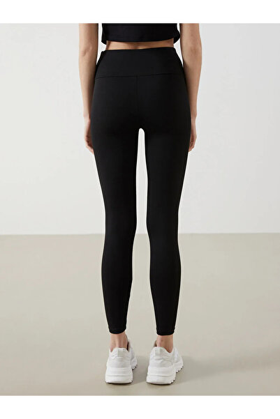 LC Waikiki Black Women's Sports Leggings with Elastic Waist