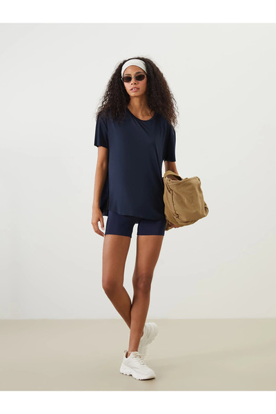 LC Waikiki Navy Blue Women's Sports Shorts Leggings with Elastic Waist