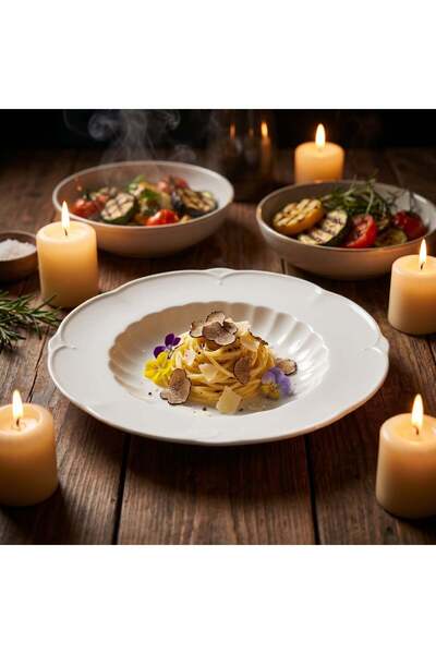 Bonna Porselen Bonna Nicole Pasta Plate 27 cm 500 Cc