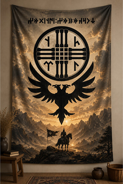 Vagonik Ancient Turkish Culture Wall Covering Wall Tapestry First Class Fabri...