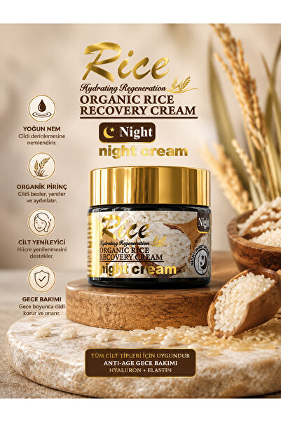 ROBLE Rice Organic Rice Recovery Cream Night Cream Pirinç Özlü Gece Bakım Kre...