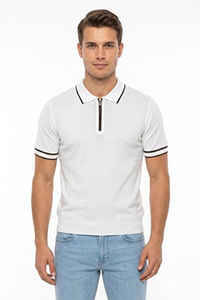 Raymons Men's Polo Collar Short Sleeve Knitwear T-Shirt Regular Fit Bgl-St05557