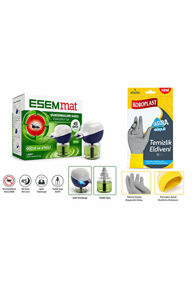 Esemmat Elektrolikit mini set cihaz 45 gece yedek sinek kovucu likit koroplas...