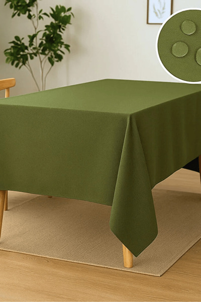 KaiHome Premium Duck Fabric Tablecloth Water and Stain Resistant Wipeable Dur...
