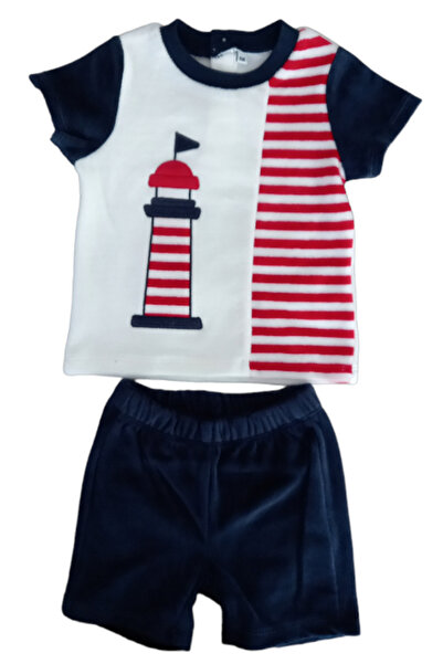 OEM Set 2 piese pentru copii, tricou cu pantaloni scurti, alb-rosu, imprimeu ...