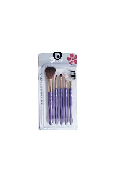 idei Set 5 Pensule Machiaj Complet Față și Ochi, Mânere Violet Lucios Textura...