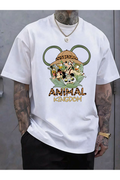 SAUDI DISNEYLAND disneyland Men and Women's 100% Cotton T-Shirt - Oversized C...