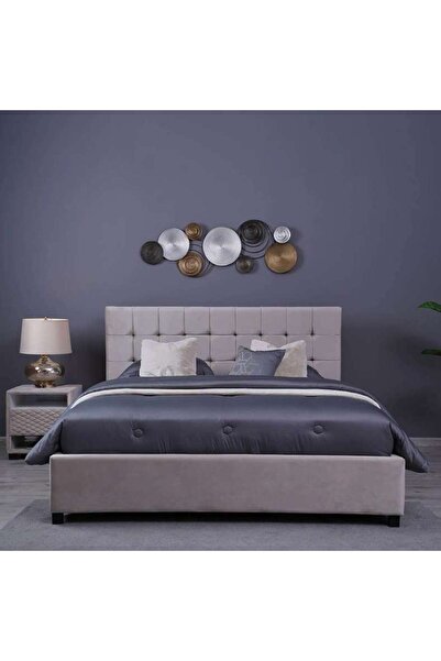 PAN HOME هيرمونيا هيدبورد مخمل بيج L-200: ارتفاع 125 سم