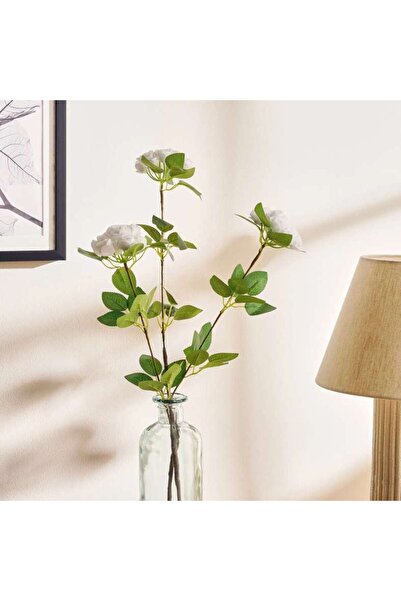 PAN HOME Rose Artificial Stem Flower H95cm - White