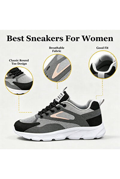 SOSENFER Women's Running Shoes, Breathable Jogging Shoes With Stylish Soft Soles