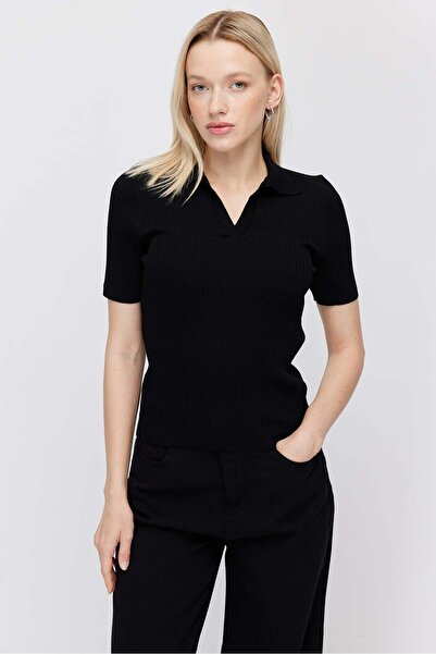 PAULMARK Women's Polo Neck Knitwear T-Shirt