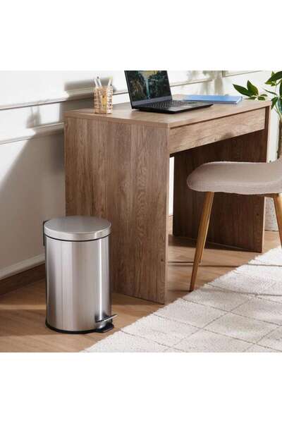 PAN HOME سلة مهملات معدنية يومية ذات إغلاق ناعم 36x30.2x44 سم 20 لتر - كروم