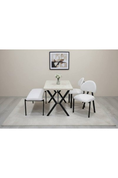Sar Pakete ADES BENCH 2 SANDALYE MUTFAK MASA SETİ