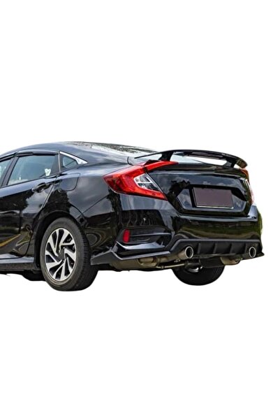 Harphour Honda Civic Fc5 (2016-2021) Uyumlu Ayaklı Bagaj Üstü Spoiler Pianobl...