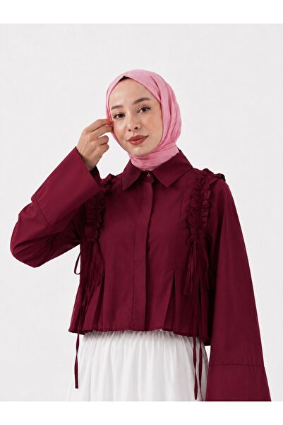 RESSHO Short Shirt with Pleated Shoulder Detail