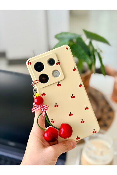 Go Aksesuar Xiaomi Redmi Note 13 Pro 5g Uyumlu Charm KİRAZ Tasarımlı Silikon ...