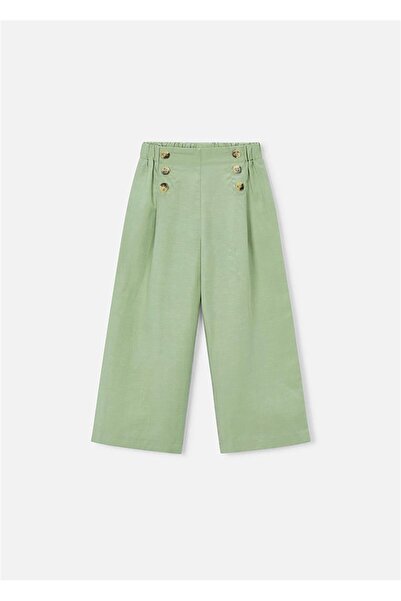 MAYORAL Girl's Buttoned Wide Leg Pants Green 3589