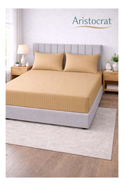 Aristocrat 3-Piece Striped Microfiber Fitted Sheet Set Queen 150x200cm – Soft...