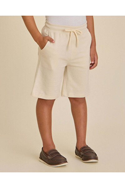 REDTAG Boys Beige Plain Shorts