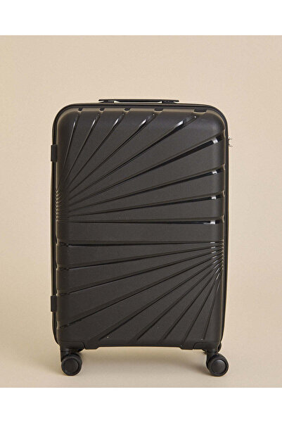 REDTAG Black 24-Inch PP Hard Trolley Luggage