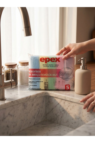 Misfera Epex Microfiber Multi-Purpose Super Absorbent 5-Pack 40X40 Kitchen Ba...