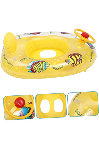 BBYTOYS 70 CM Direksiyonlu Şişme Havuz Simidi Renkli Tasarım