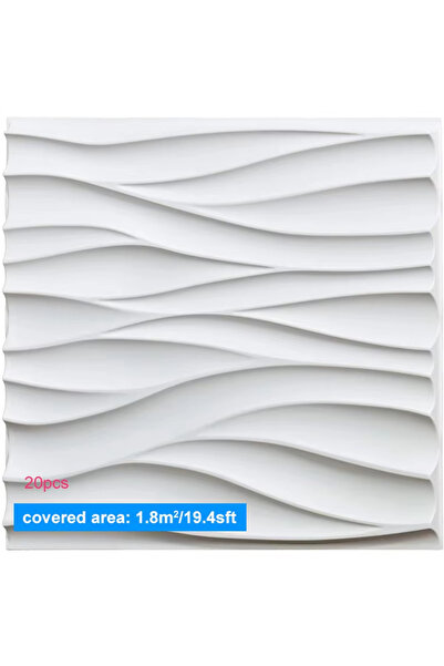 choice2 346 20pcs White 20PCS 3D Wall Panels 30x30cm Indoor Wall Decoration f...