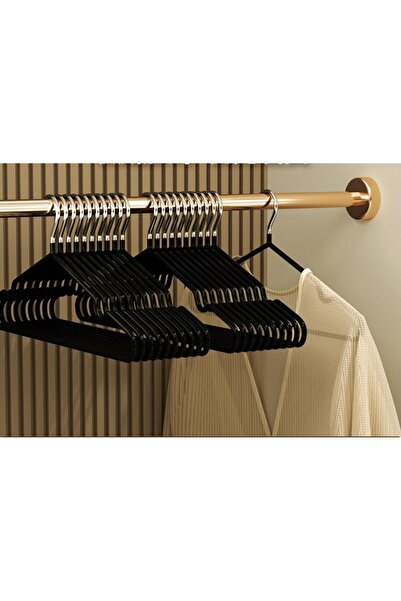 choice2 Black 10pcs 10pcs Metal Traceless No-slip Clothes Hangers Durable Str...