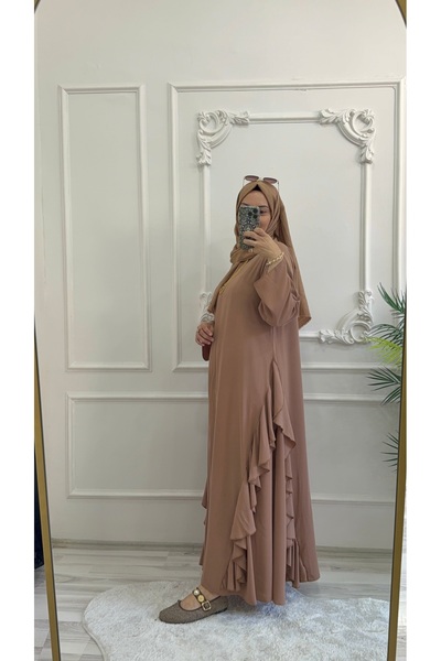 Morana tasarım Leyla abaya - medine ipeği - bal köpüğü