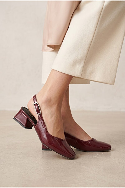 Solly Çpç027 Burgundy Patent Leather Women's Heeled Shoes