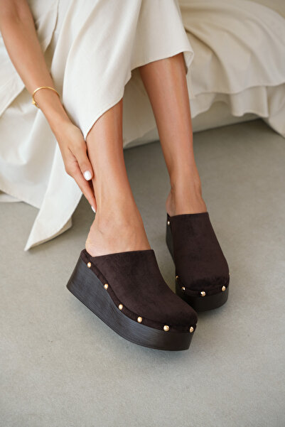 selin shoes Γυναικείες παντόφλες Belina με κεντημένη χρυσή πέτρα και τακούνι-...