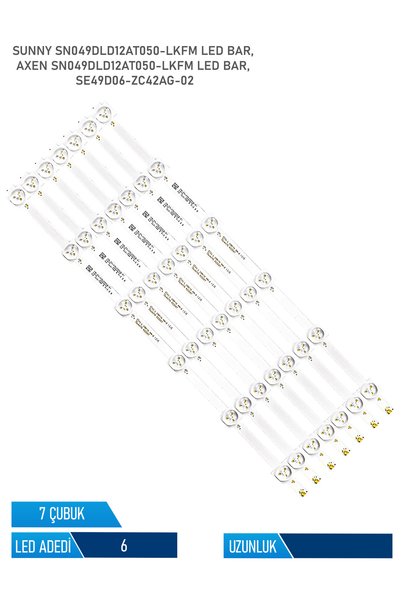 Axen SN049DLD12AT050-LKFM 7 Parça 49 inc Tv Led Bar