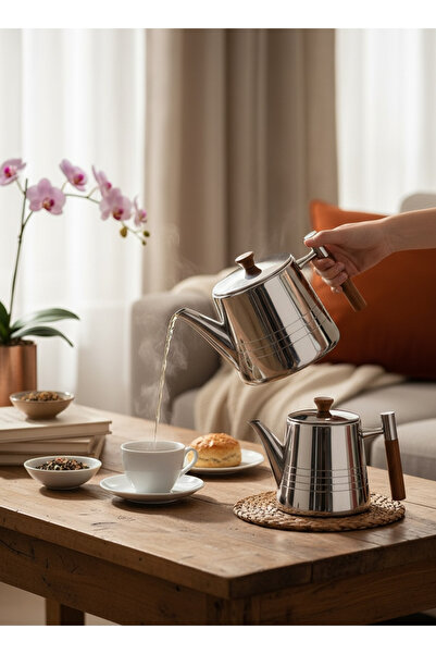 saif Chrome Wooden Stainless Steel Jug Set