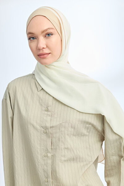 ARMANDA ȘAL CU MODEL ELEGANT HARMONY FRAME - ECRU - BEJ